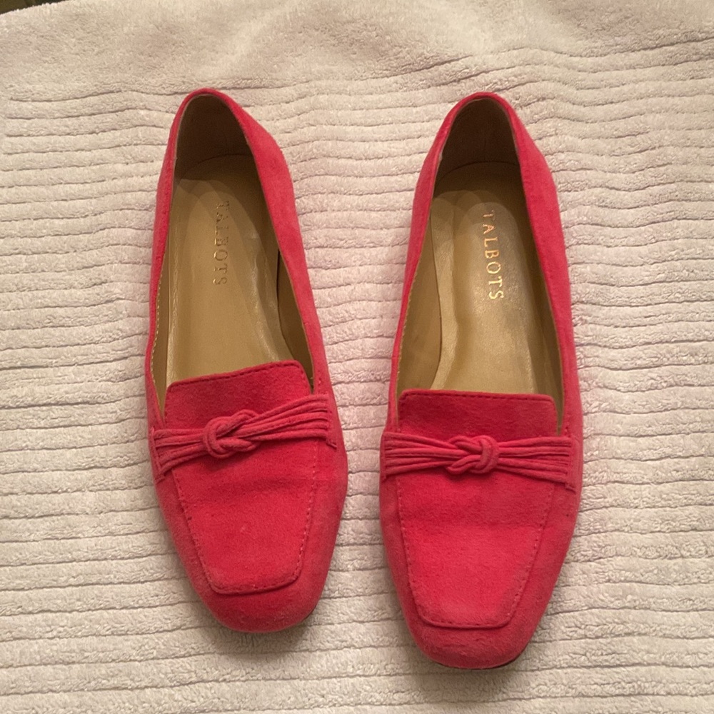 Talbots Vibrant Pink Suede Loafers